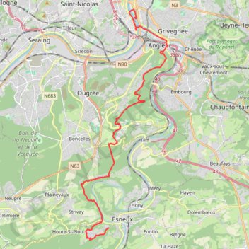 Itinéraire Mega 15km Liege Metropole 2022 Trail rando 21 km, distance, dénivelé, altitude, carte, profil, trace GPS