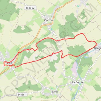 Itinéraire Diéval, distance, dénivelé, altitude, carte, profil, trace GPS