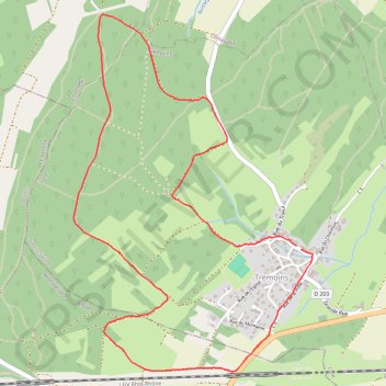 Itinéraire Marche Tremoins(70), distance, dénivelé, altitude, carte, profil, trace GPS