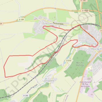 Itinéraire Poix-de-Picardie, distance, dénivelé, altitude, carte, profil, trace GPS