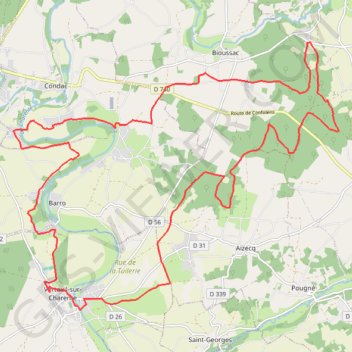 Itinéraire Condac Rejallant - Circuit VTT n°3 - 31km, distance, dénivelé, altitude, carte, profil, trace GPS