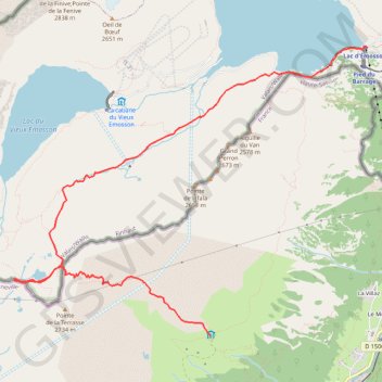 Itinéraire Col de la Terrasse, distance, dénivelé, altitude, carte, profil, trace GPS