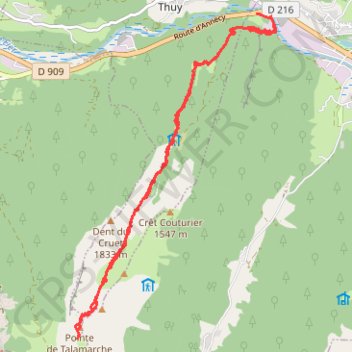 Itinéraire Talamarche Aravis, distance, dénivelé, altitude, carte, profil, trace GPS