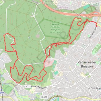 Itinéraire Trail en forêt de Verrières, distance, dénivelé, altitude, carte, profil, trace GPS