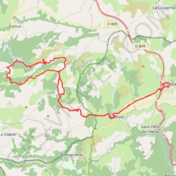 Itinéraire Le Caylar, distance, dénivelé, altitude, carte, profil, trace GPS
