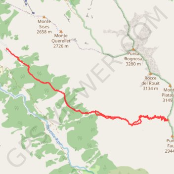 Itinéraire Monte Giornalet, distance, dénivelé, altitude, carte, profil, trace GPS