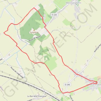 Itinéraire Autour de Sainte-Mildrede (Volckerinckhove), distance, dénivelé, altitude, carte, profil, trace GPS