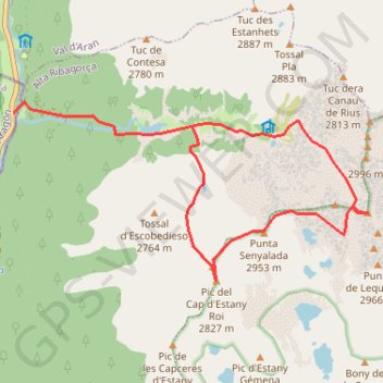 Itinéraire Punta Senyalada et Besiberri Sud par l'estany de Besiberri, distance, dénivelé, altitude, carte, profil, trace GPS