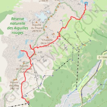 Itinéraire Lac Blanc - Planpraz, distance, dénivelé, altitude, carte, profil, trace GPS