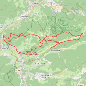 Itinéraire Autours de Sapois, distance, dénivelé, altitude, carte, profil, trace GPS