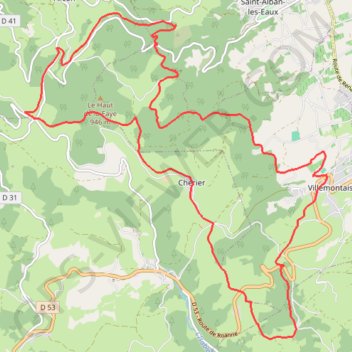 Itinéraire Autour du Haut de la Faye et du Haut de Sainte-Agathe - Villemontais, distance, dénivelé, altitude, carte, profil, trace GPS