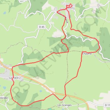 Itinéraire À Bully - Le Trèfle Bullyçois, distance, dénivelé, altitude, carte, profil, trace GPS