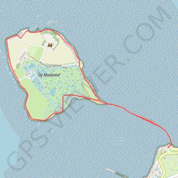 Itinéraire Parcours 6 - L'île Madame 7,5 km - 2 h, distance, dénivelé, altitude, carte, profil, trace GPS