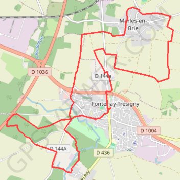 Itinéraire Randonnée Fontenay - Trésigny 77, distance, dénivelé, altitude, carte, profil, trace GPS