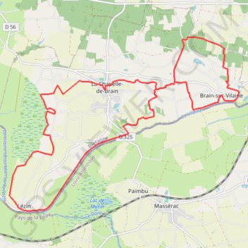Itinéraire Rivière, marais et crêtes - La Chapelle-de-Brain, distance, dénivelé, altitude, carte, profil, trace GPS