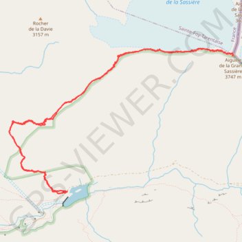 Itinéraire La Grande Sassière (Alpes Grées N), distance, dénivelé, altitude, carte, profil, trace GPS