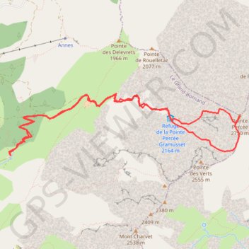 Itinéraire Pointe Percée, distance, dénivelé, altitude, carte, profil, trace GPS