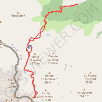 Itinéraire Pica estats, distance, dénivelé, altitude, carte, profil, trace GPS