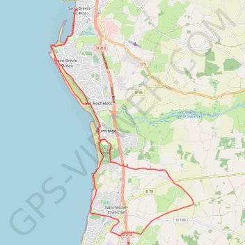 Itinéraire Audax de Saint brevin, distance, dénivelé, altitude, carte, profil, trace GPS