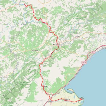 Itinéraire 2009-06-22 GR99 Camino Natural del Ebro BTT Etapa 9 Mequinen..., distance, dénivelé, altitude, carte, profil, trace GPS