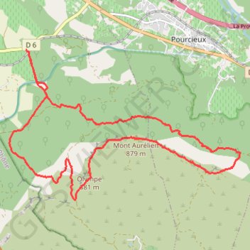 Itinéraire Mont Aurelien depuis Trets, distance, dénivelé, altitude, carte, profil, trace GPS