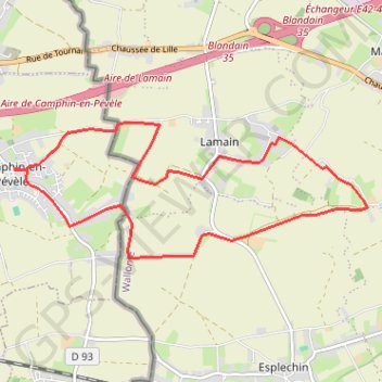 Itinéraire Camphin-en-Pévèle - Froidmont, distance, dénivelé, altitude, carte, profil, trace GPS