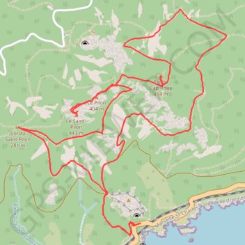 Itinéraire Pilon et pic du cap roux, distance, dénivelé, altitude, carte, profil, trace GPS