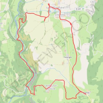Itinéraire Anchay - La Caborne du Boeuf, distance, dénivelé, altitude, carte, profil, trace GPS