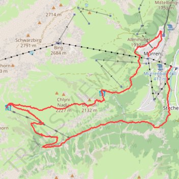Itinéraire Rüti - Rotstockhütte - Spielbodenalp - Achermannshaus, distance, dénivelé, altitude, carte, profil, trace GPS