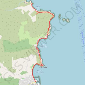 Itinéraire Sentier des douaniers au départ du port de Macinaggio, distance, dénivelé, altitude, carte, profil, trace GPS