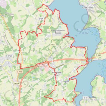 Itinéraire Plouer-sur-Rance, distance, dénivelé, altitude, carte, profil, trace GPS