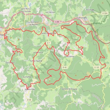 Itinéraire Bois Noirs Oxygène - Celles-sur-Durolle, distance, dénivelé, altitude, carte, profil, trace GPS
