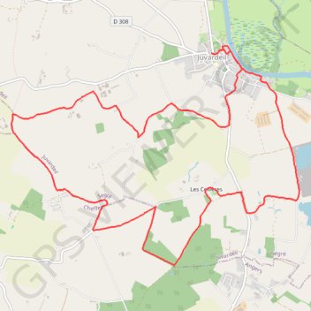 Itinéraire Juvardeil, distance, dénivelé, altitude, carte, profil, trace GPS