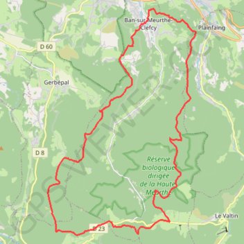 Itinéraire Au-dessus de Gerardmer, distance, dénivelé, altitude, carte, profil, trace GPS