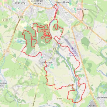 Itinéraire Boucle VTT depuis L'Huisserie, distance, dénivelé, altitude, carte, profil, trace GPS