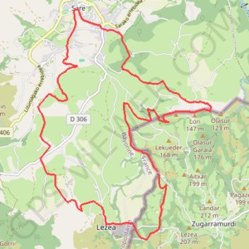Itinéraire Les Ventas de Sare, distance, dénivelé, altitude, carte, profil, trace GPS