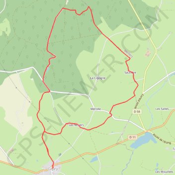 Itinéraire Saint-Fiacre, distance, dénivelé, altitude, carte, profil, trace GPS