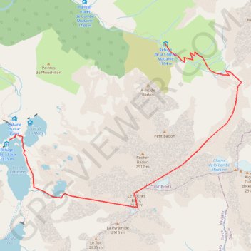 Itinéraire Rocher Blanc, distance, dénivelé, altitude, carte, profil, trace GPS