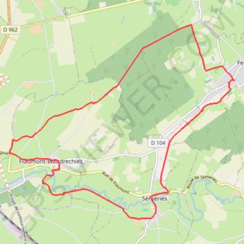 Itinéraire Sentier des moulins à eau - Felleries, distance, dénivelé, altitude, carte, profil, trace GPS