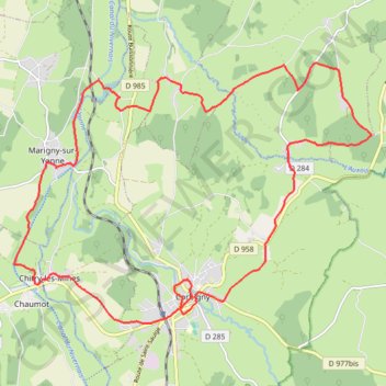 Itinéraire Rando Nivernais 1er jour, distance, dénivelé, altitude, carte, profil, trace GPS