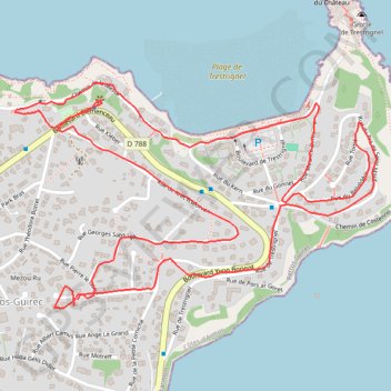 Itinéraire Boucle dans Perros-Guirec, distance, dénivelé, altitude, carte, profil, trace GPS