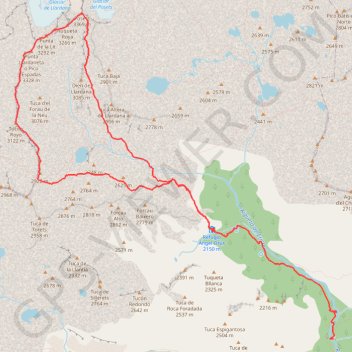 Itinéraire Poséts par Eristé, distance, dénivelé, altitude, carte, profil, trace GPS