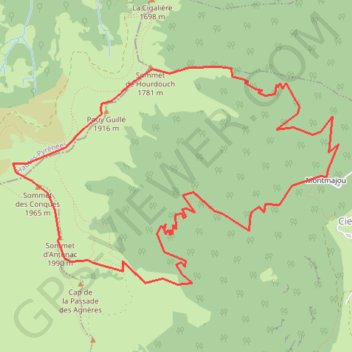 Itinéraire Sommet d'Antenac depuis Montmajou, distance, dénivelé, altitude, carte, profil, trace GPS