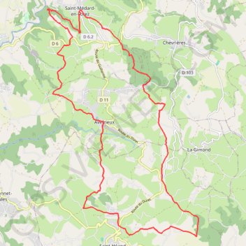 Itinéraire La Randonnée des Moulins - Saint-Médard-en-Forez, distance, dénivelé, altitude, carte, profil, trace GPS