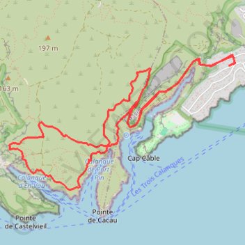 Itinéraire Cassis, Port-Miou, Port-Pin, Corniche-sur-En-Vau, distance, dénivelé, altitude, carte, profil, trace GPS