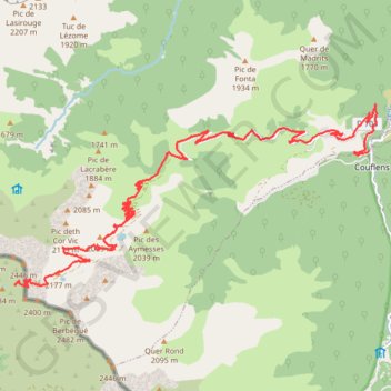 Itinéraire Le Port d'Aula, distance, dénivelé, altitude, carte, profil, trace GPS