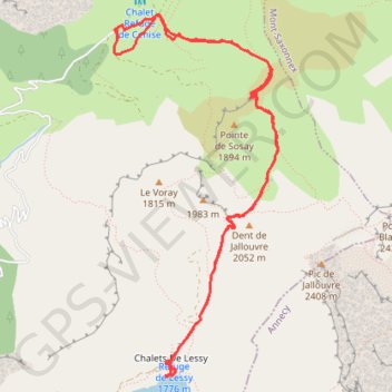 Itinéraire Lac de Lessy, distance, dénivelé, altitude, carte, profil, trace GPS