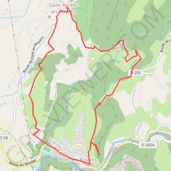 Itinéraire Autour de pont en royans, distance, dénivelé, altitude, carte, profil, trace GPS