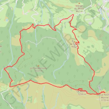Itinéraire Le Monné de Bigorre, distance, dénivelé, altitude, carte, profil, trace GPS