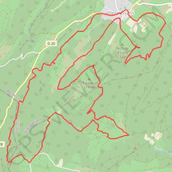 Itinéraire VILLESPASSANS, l'étang, chapelle Ste Foi, défilé de Marie Close, Bout du monde- 17,9km- 520m (Sabine 02 02 21), distance, dénivelé, altitude, carte, profil, trace GPS